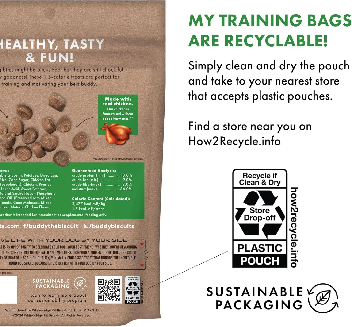 Buddy Biscuits Trainers Pouch of Training Bites Soft & Chewy Dog Treats Made with Chicken Flavor - Image 6