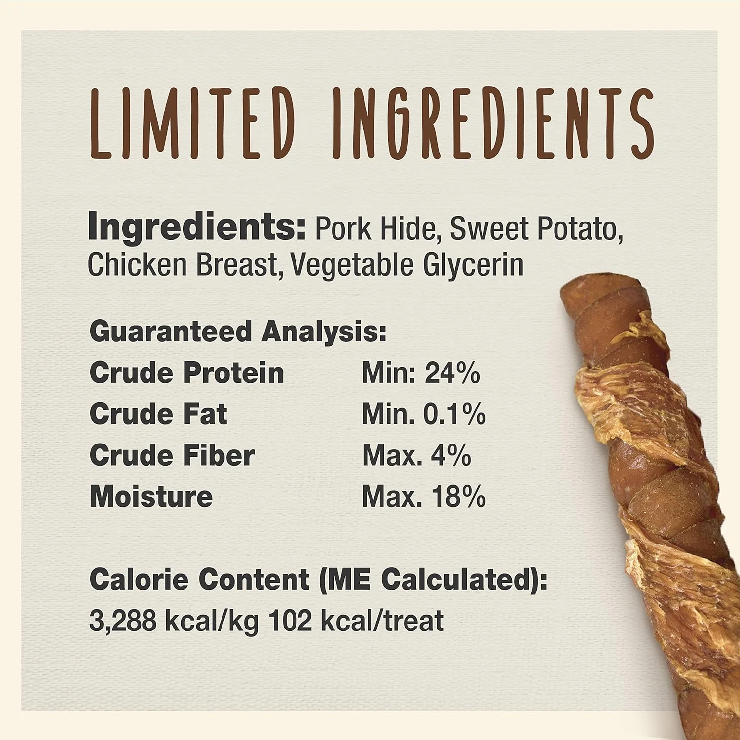Cadet Gourmet Triple Chews Long-Lasting Pork Hide Sticks with Sweet Potato and Chicken, Healthy Dog Treats for Small & Large Dogs - Image 4