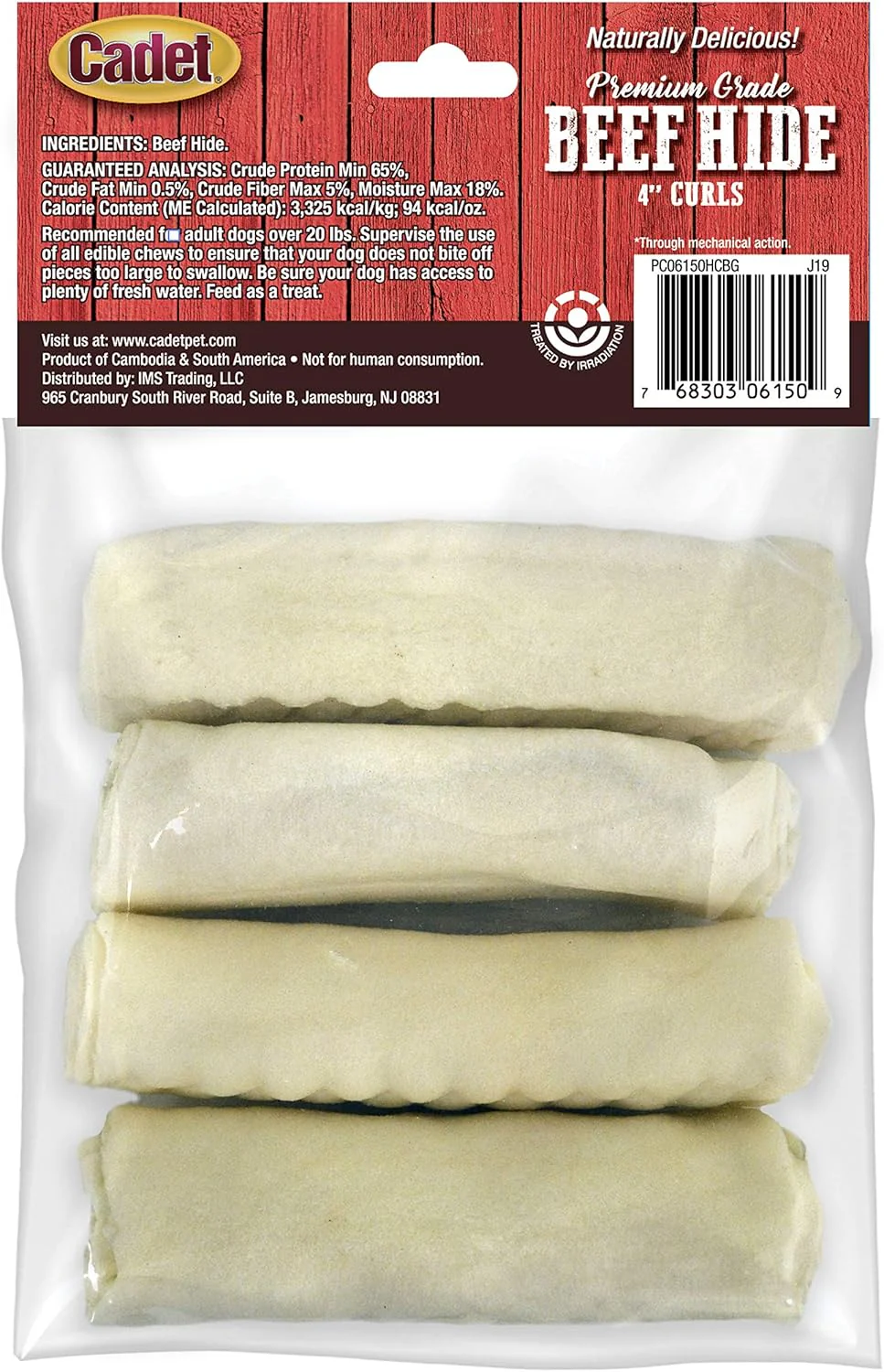 Cadet Premium Grade Beef Hide for Dogs, Rawhide Long Lasting Curls Dog Chews for Small/Medium/Large Dogs - Image 7