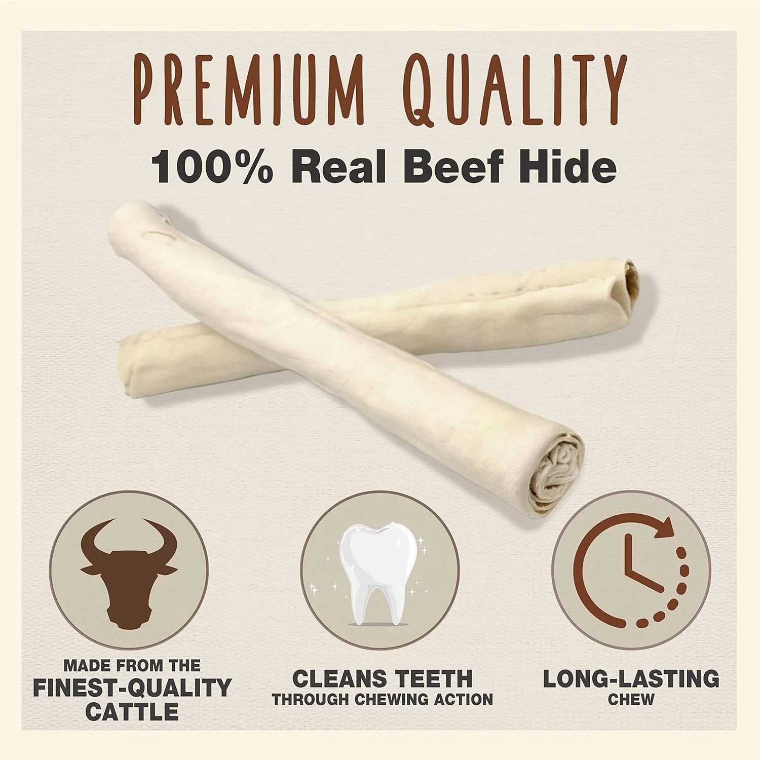 Cadet Premium Grade Beef Hide, Long-Lasting Rawhide Rolls, Single-Ingredient Dog Chews for Large Breeds - Image 2