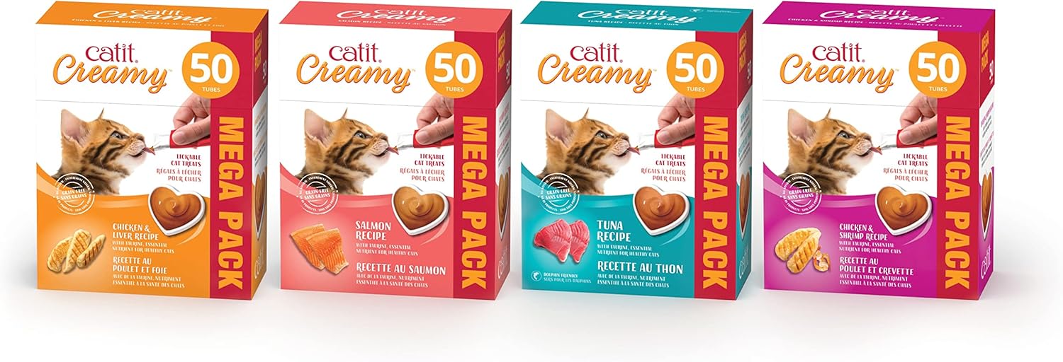 Catit Creamy Lickable Cat Treat, Healthy Cat Treat, Salmon, 50 Pack - Image 6