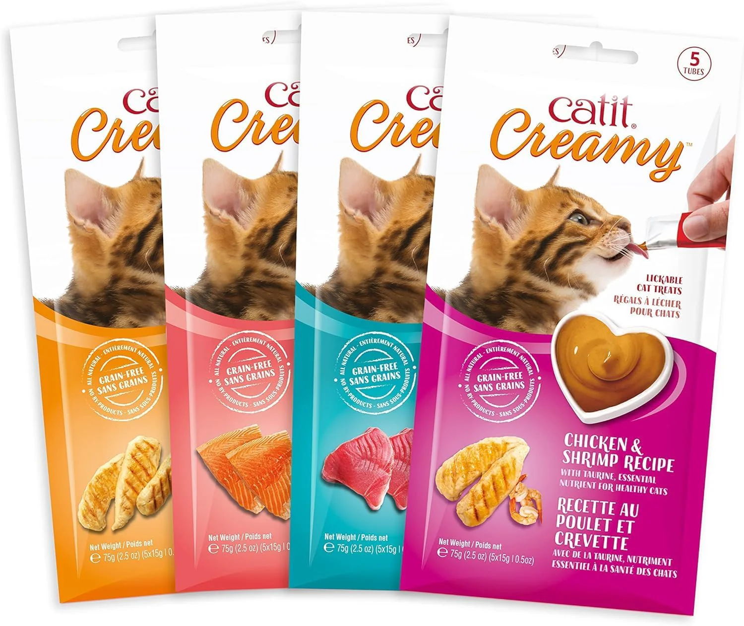 Catit Creamy Lickable Cat Treat – Healthy Variety of Flavors, 50 Pack, Hand-Feed or Serve, Nutrient-Rich Squeeze Tube, 0.5 oz Each - Image 8