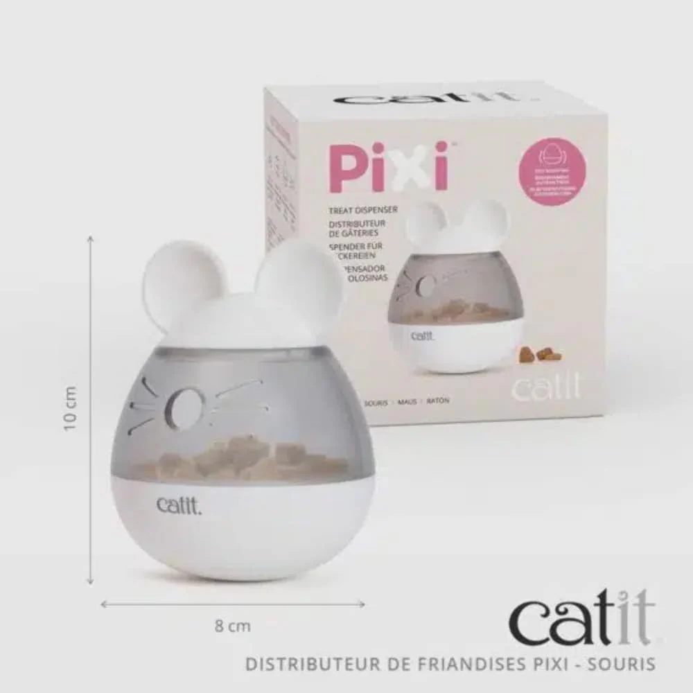 Catit PIXI Treat Dispenser, Interactive Treat Dispensing Cat Toy, Mouse - Image 8