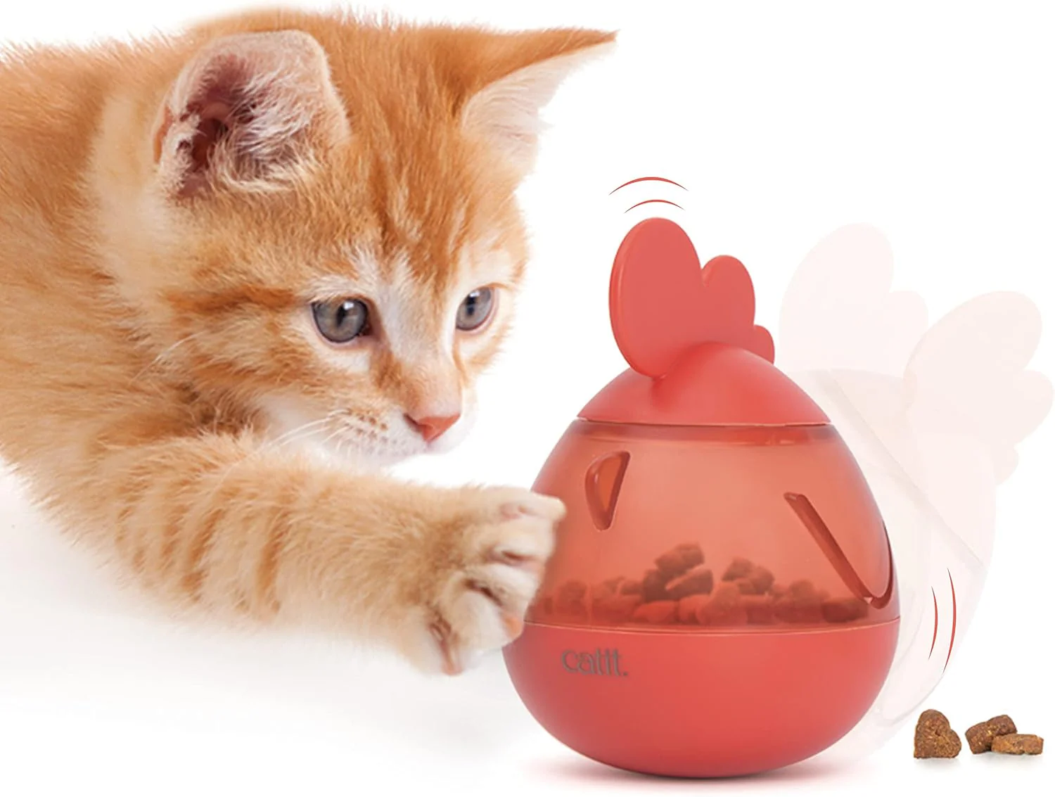 Catit PIXI Treat Dispenser, Interactive Treat Dispensing Cat Toy, Rooster - Image 7