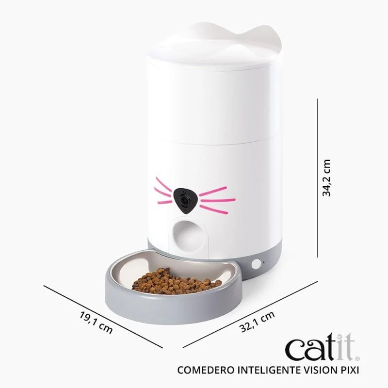 Catit PIXI Vision Smart Feeder – App-Controlled Cat Feeder with Built-in Camera, Motion Detection, Night Vision & Custom Feeding Schedule Monitoring - Image 3