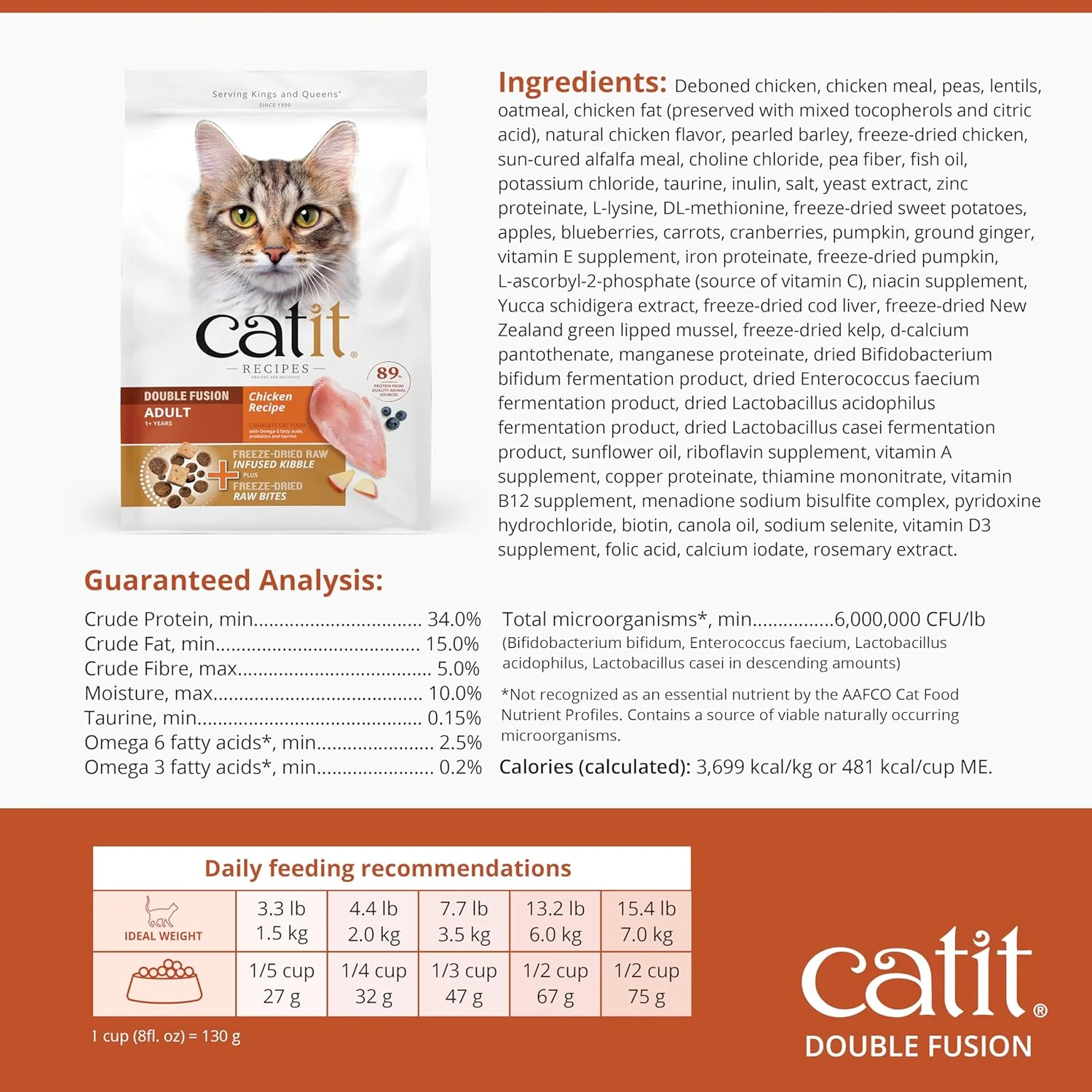 Catit Recipes Double Fusion Adult Cat Food – Chicken Recipe, High-Protein, Freeze-Dried Raw Toppings, No by-Products, Minimally Processed for Optimal Nutrition - Image 6