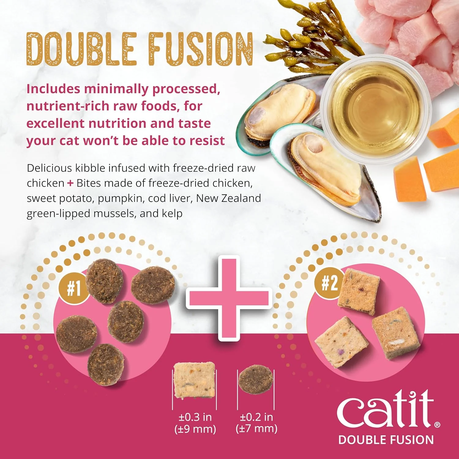 Catit Recipes Double Fusion Kitten Food – Chicken Recipe, 96% Animal Protein, Freeze-Dried Raw Toppings, No by-Products, High-Nutrient Wet & Dry Blend for Healthy Growth, 4 lb - Image 4