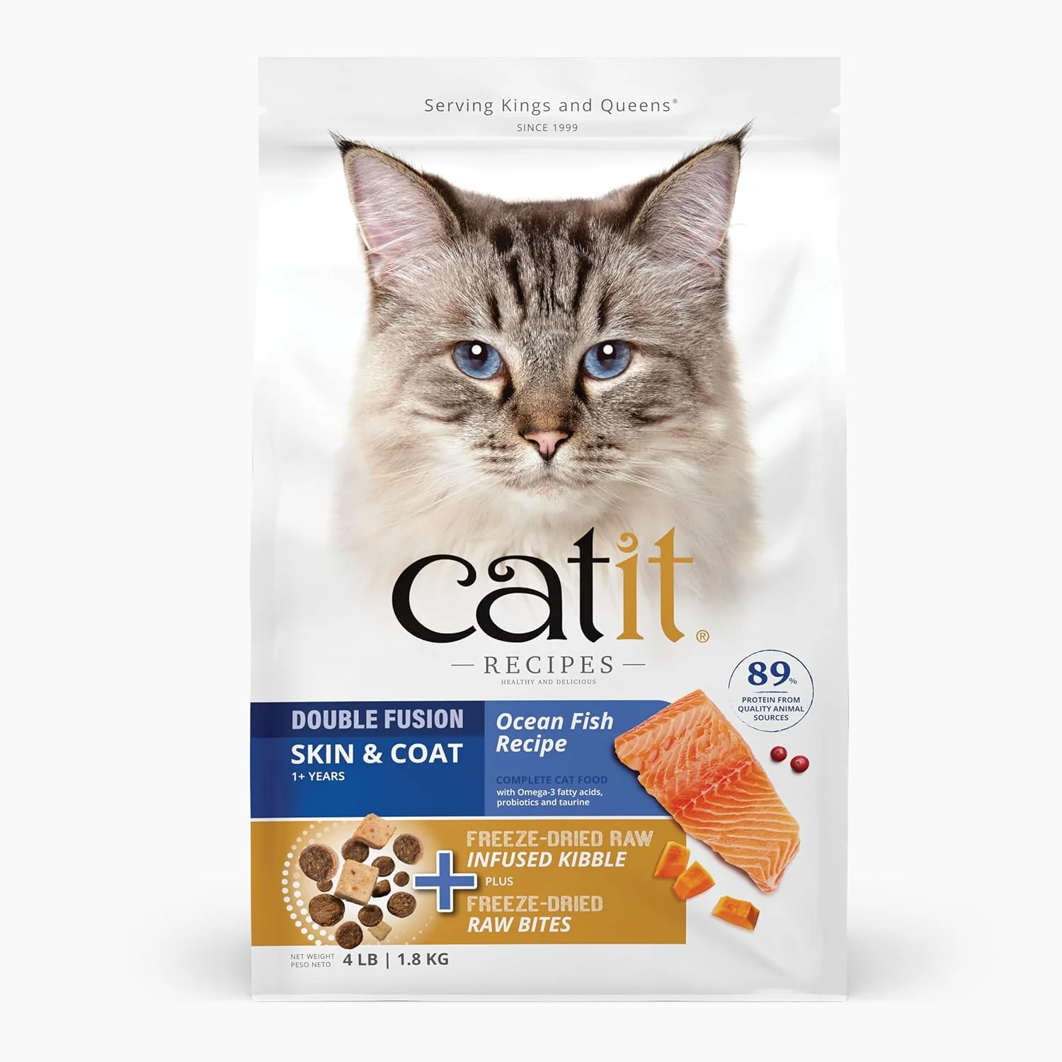 Catit Recipes Double Fusion Skin & Coat Cat Food – Ocean Fish Recipe, High-Protein, Freeze-Dried Raw Toppings, Omega-Rich for Healthy Skin & Fur, No by-Products, Minimally Processed - Image 8