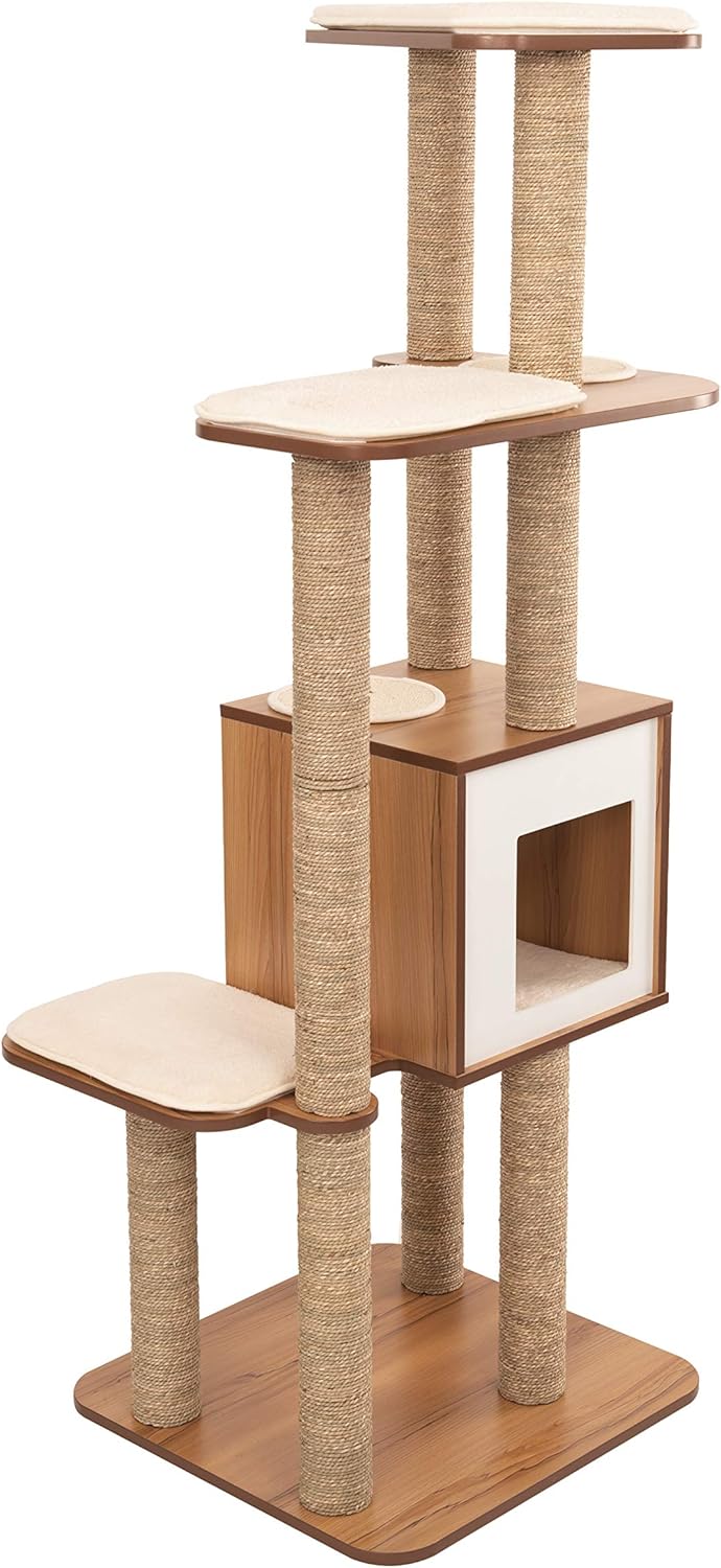 Catit Vesper High Base Extra Large Cat Tree, Cat Furniture, 52060, Walnut - Image 7