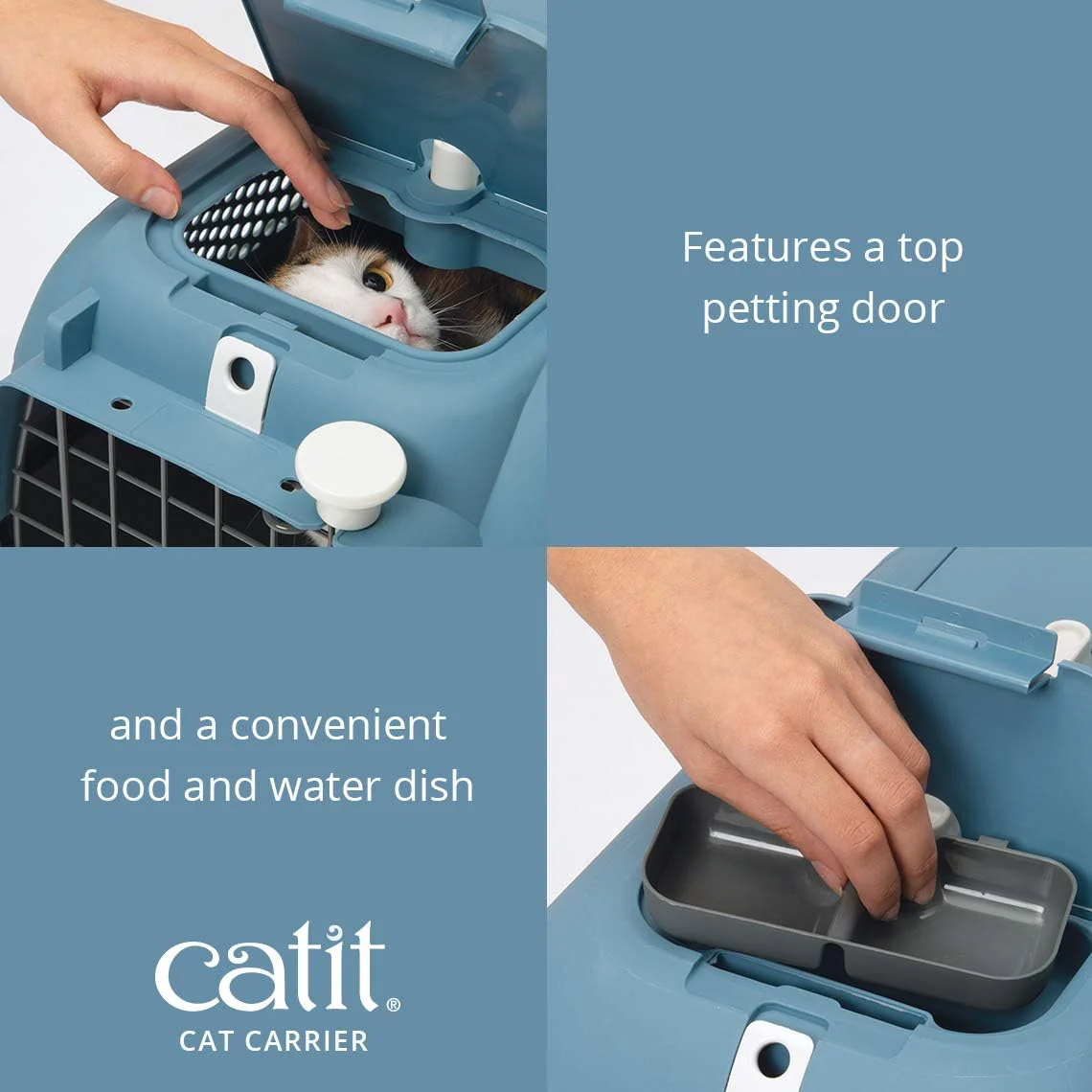 Catit Voyageur Cat Carrier, Medium, Blue/Grey, 41385 - Image 5