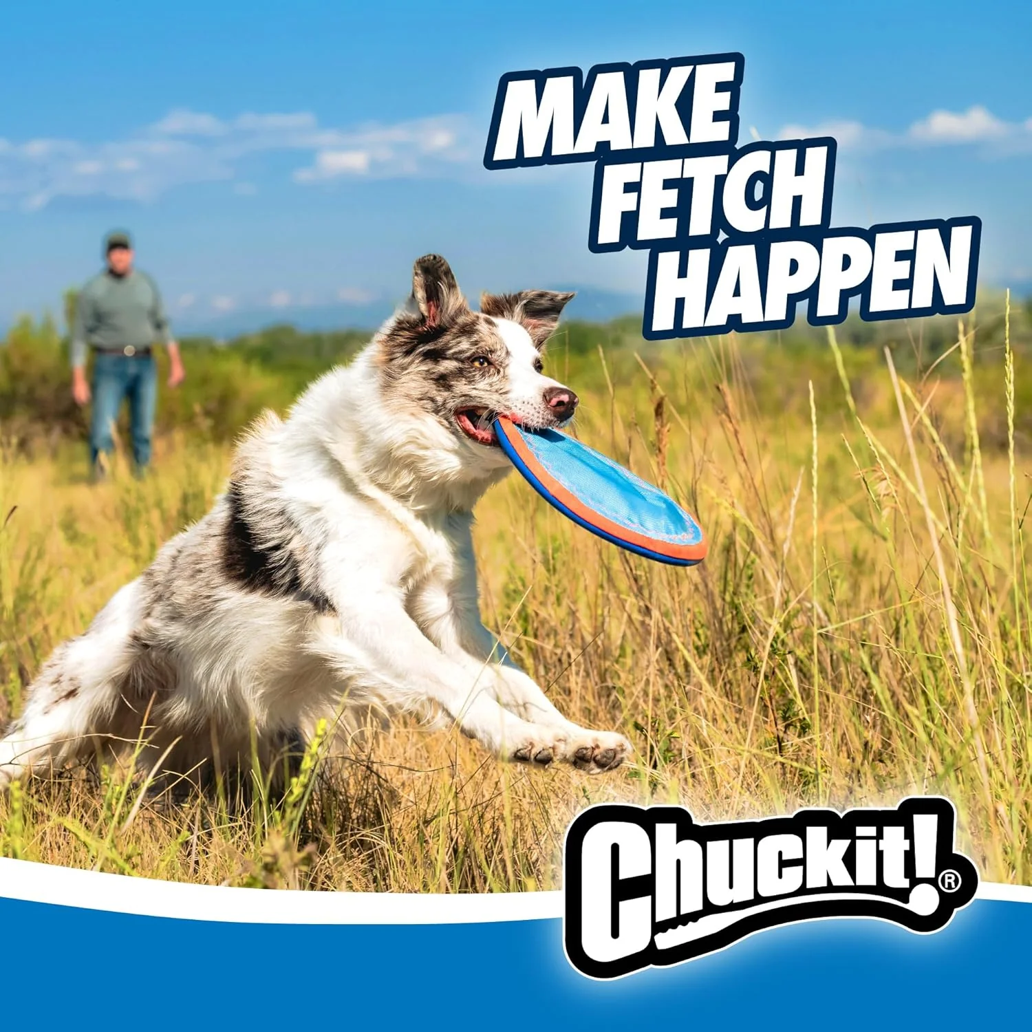 Chuckit! Max Glow Paraflight Flying Disc Dog Toy - Water Floating Flyer - Durable Nylon Construction with Soft Rubber Edges - For Medium and Large Dogs - Image 2