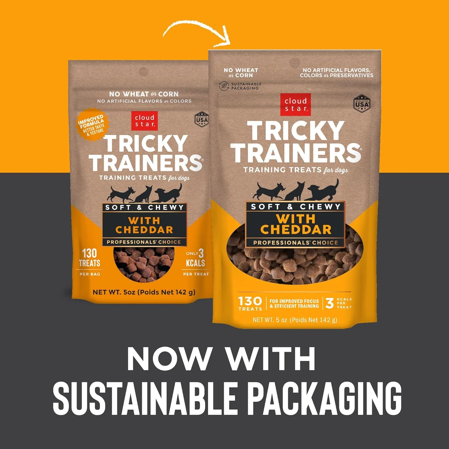 Cloud Star Tricky Trainers Soft & Chewy Dog Training Treats, Cheddar Flavor, Low Calorie Behavior Aid with 130 treats - Image 3