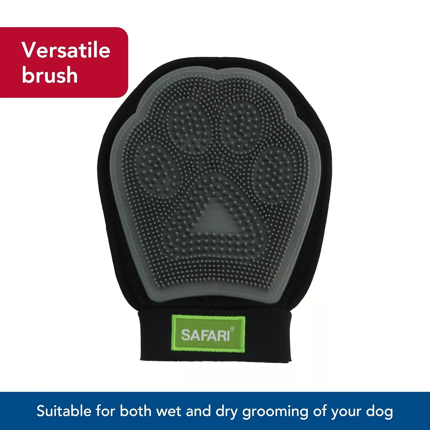 Coastal Pet Safari Grooming Mitt, Black & Gray - Image 4