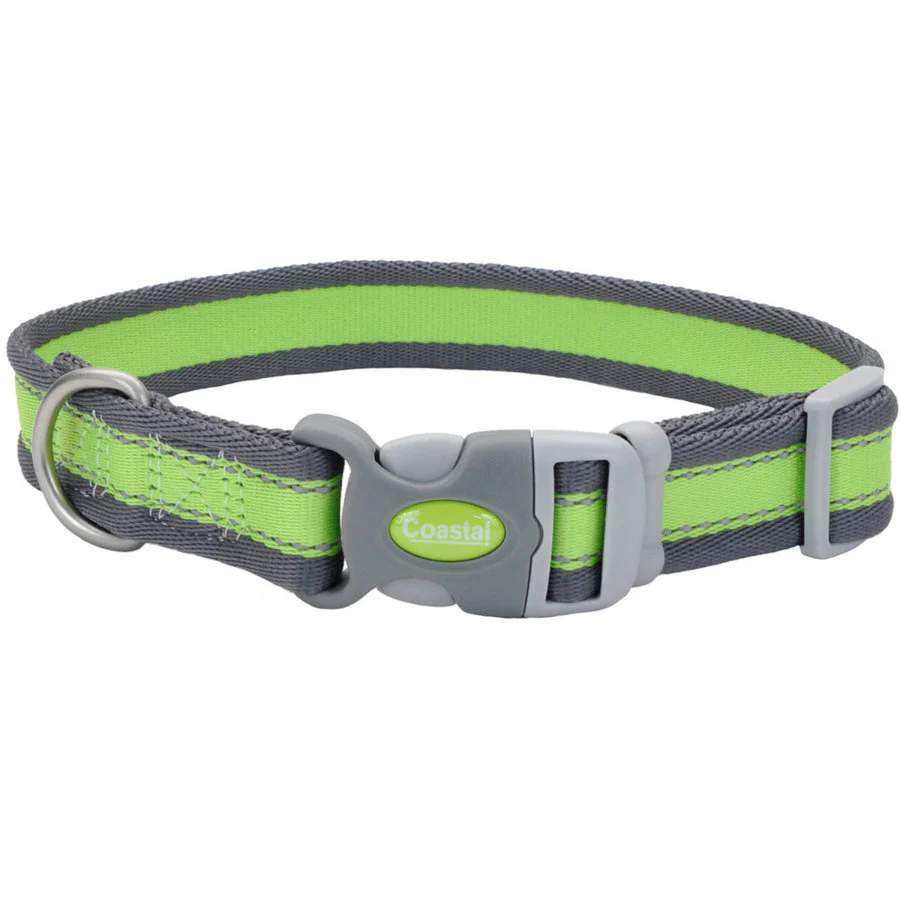 Coastal Pet - Pro - Reflective Adjustable Dog Collar, Bright Green with Grey - Image 8