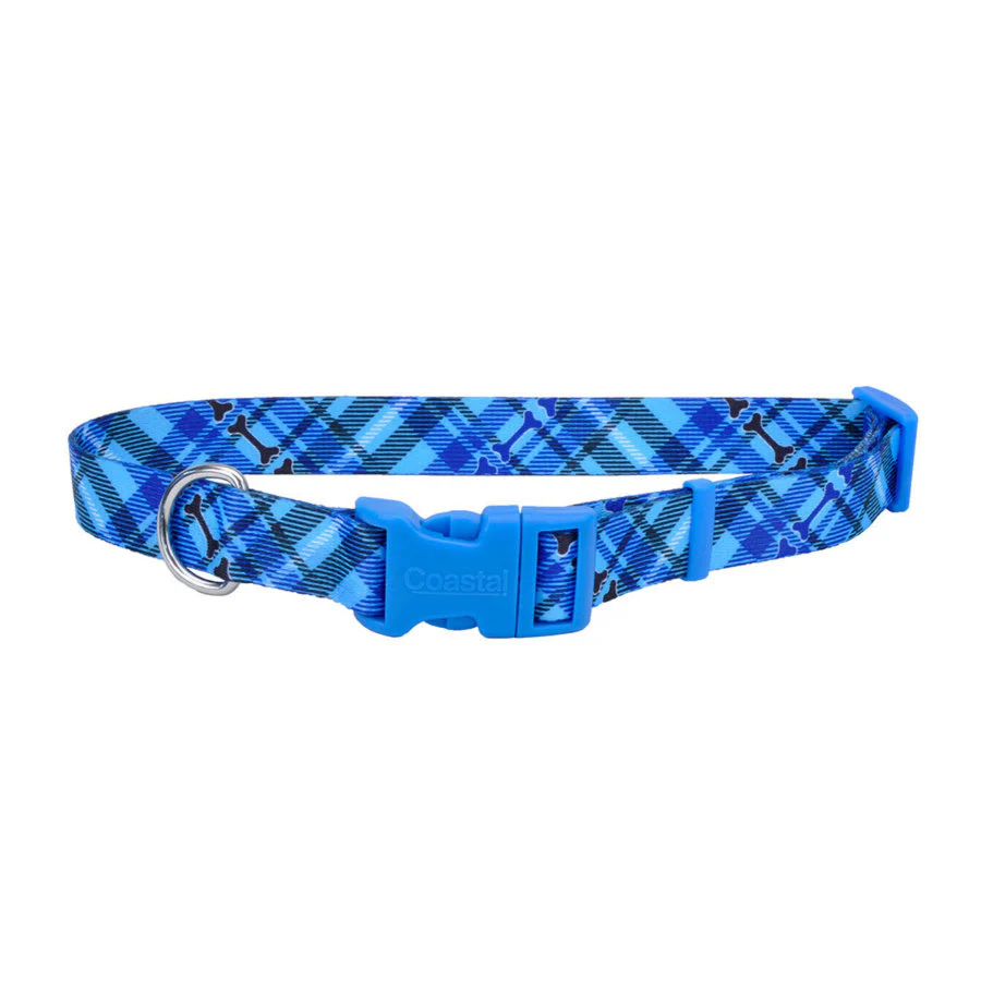 Coastal Pet Styles Adjustable Dog Collar - Stylish Patterned Fabrics - Snap-Lock Buckle - Adjustable Dog Collar - for Small, Medium or Large Dogs - Plaid Bones - Image 12