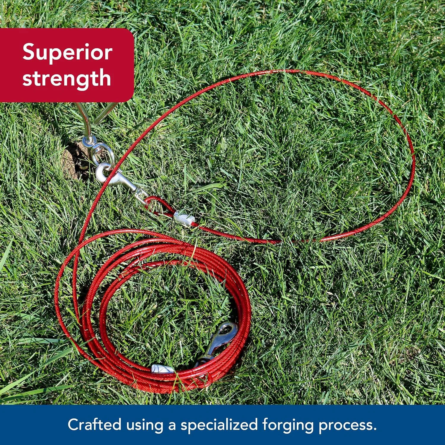 Coastal Pet Titan Heavy Cable Dog Tie Out - Heavy-Duty Dog Tie Out Cable - Cable Tie Out for Dogs up to 80 lbs - Rust-Resistant Pet Tie Out Cable - Quality Dog Supplies - Image 6