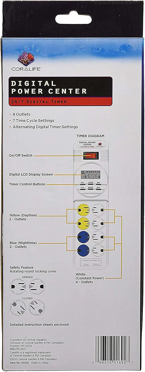 Coralife Aquarium Fish Tank 8-Outlet 24/7 Digital Power Center Timer - Image 11