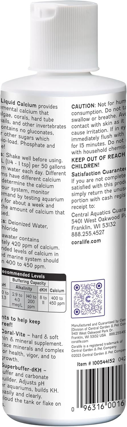 Coralife Saltwater Fish Tank Aquarium Liquid Calcium Marine Supplement, 8.7 oz - Image 2