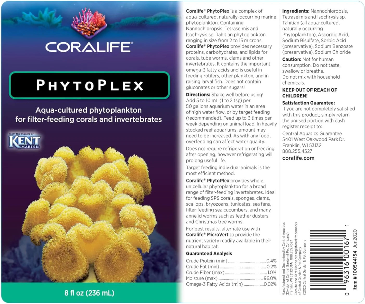 Coralife Saltwater Fish Tank Aquarium Phytoplex Aqua Cultured Phytoplankton, 8 oz - Image 4