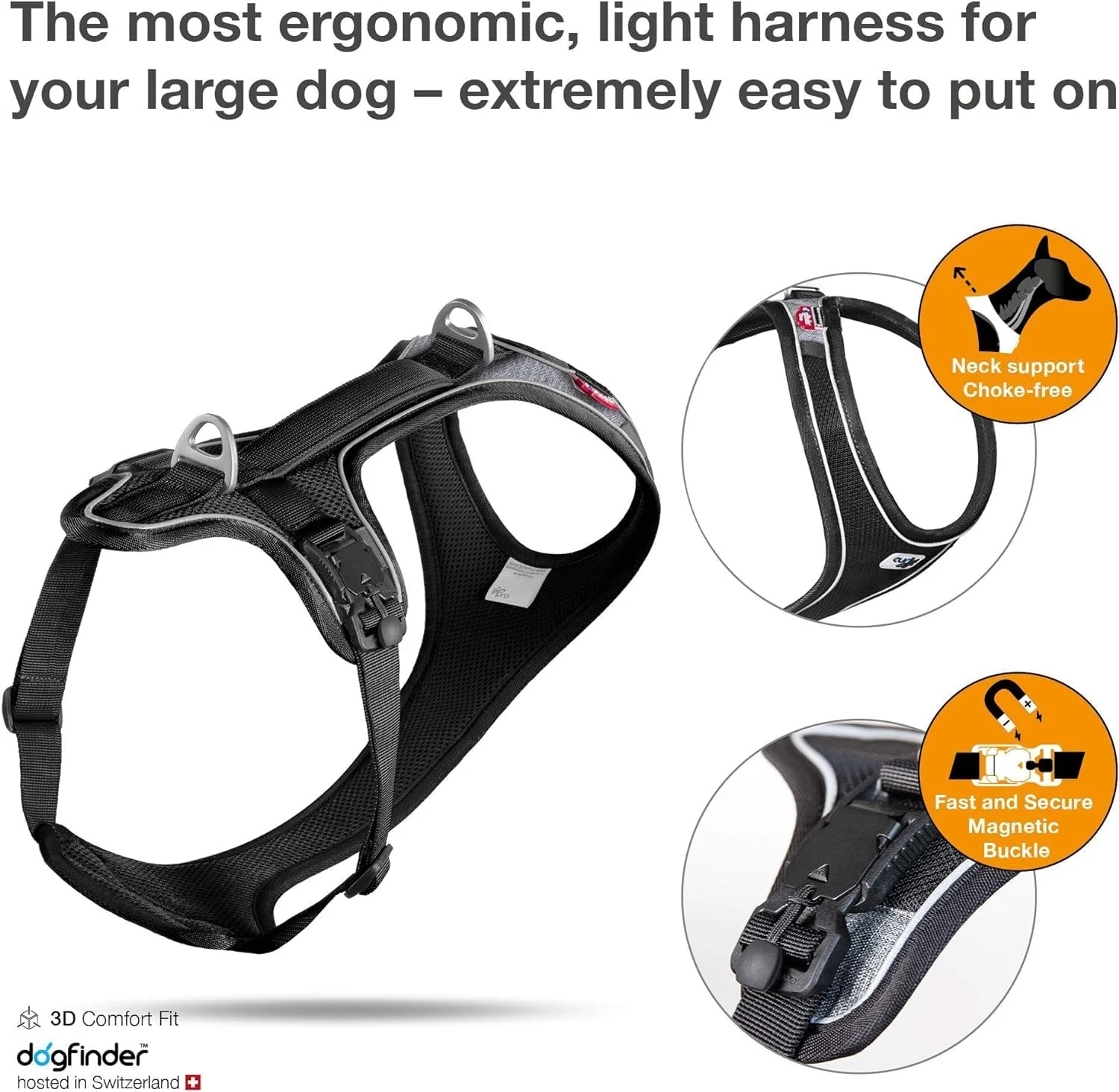 Curli Magnetic Belka Comfort Harness Black - Image 3