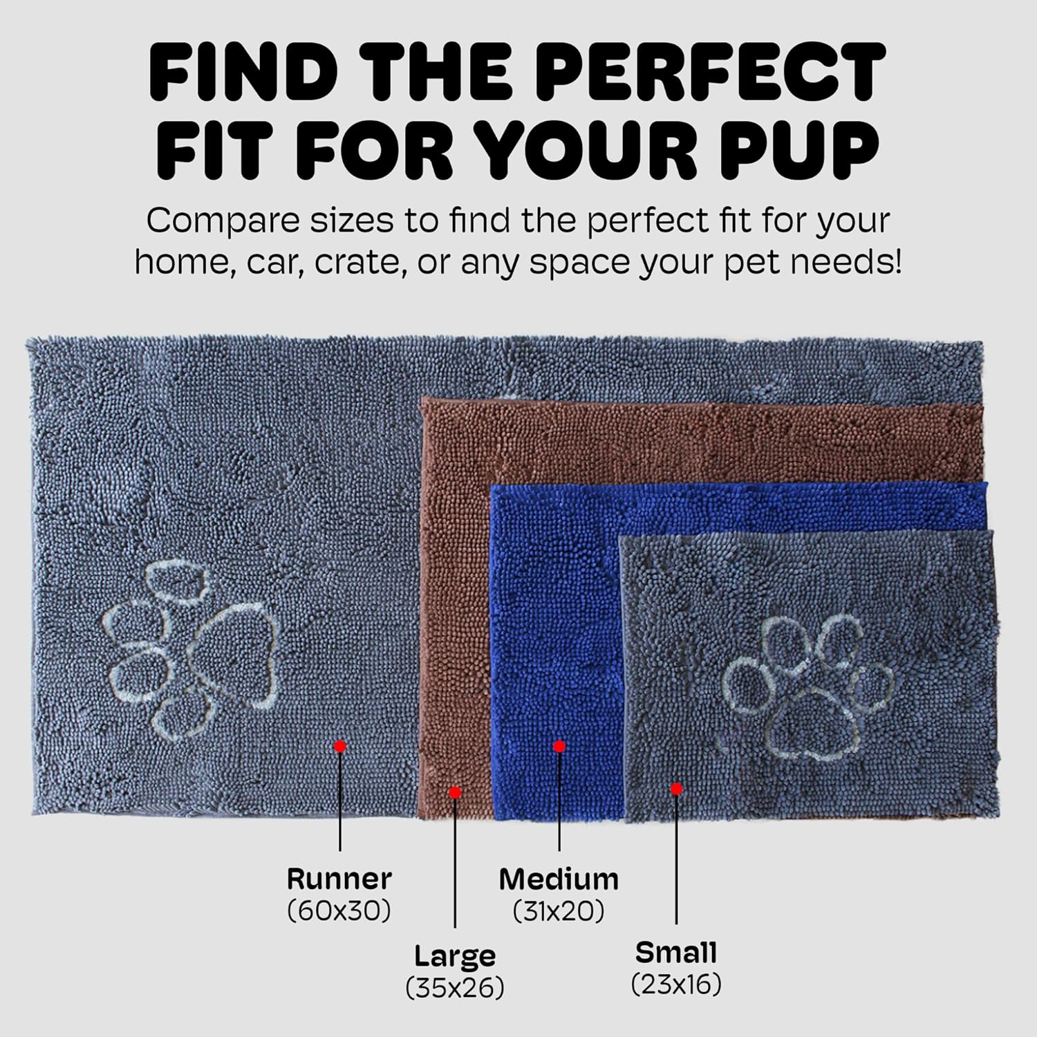 Dog Gone Smart Dirty Dog Doormat - Fast Drying Rug with Super Gripper Backing for Clean Floors - Super Absorbent and Machine Washable Mat for Muddy Paws 60In X 30 in - Image 5
