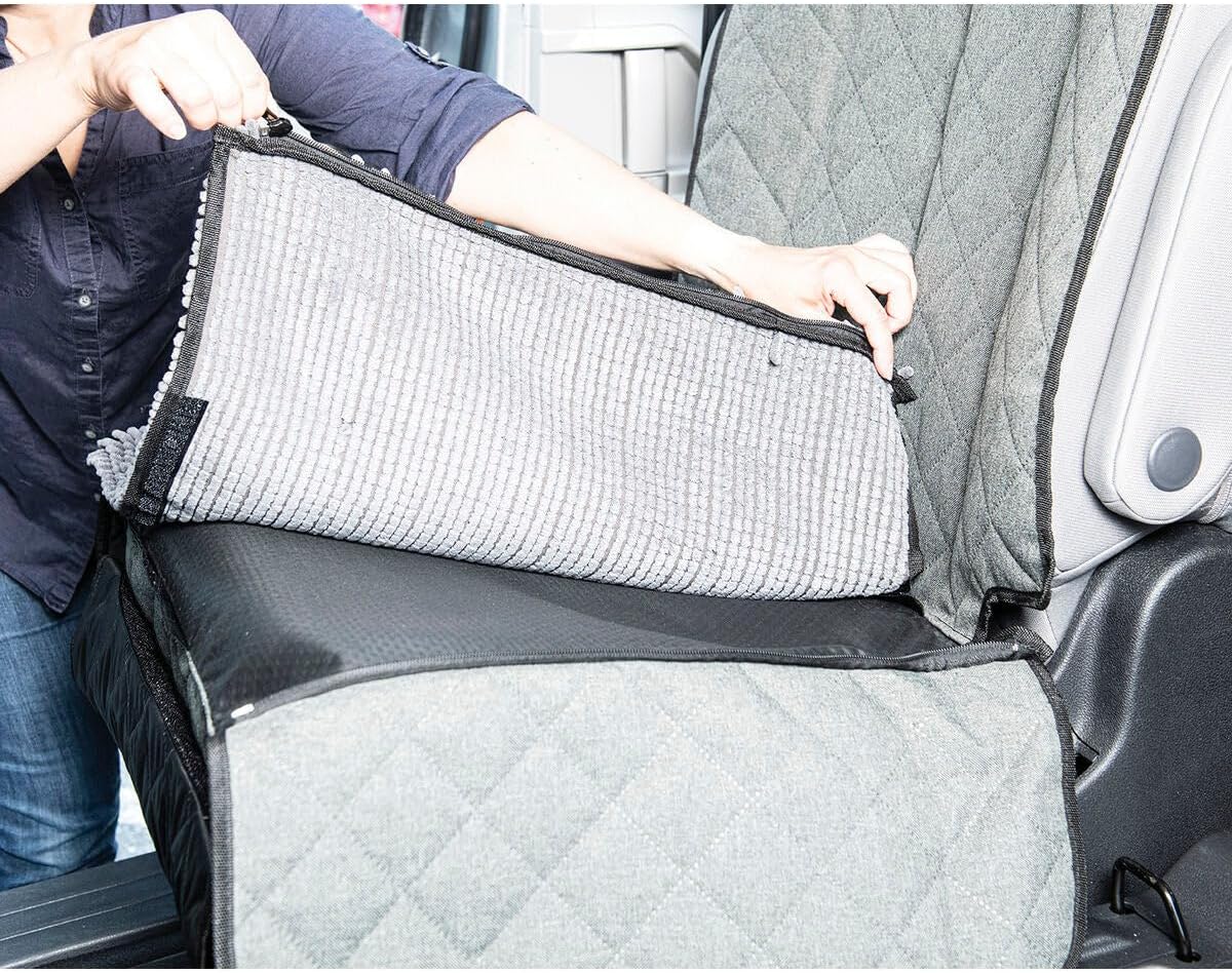 Dog Gone Smart Pet Products Single Backseat Dog Cover for Car - Highly Absorbent Microfiber Material w/Hammock Safety Feature - Durable Oxford Water-Proof Fabric (44In X 35 in) - Image 6