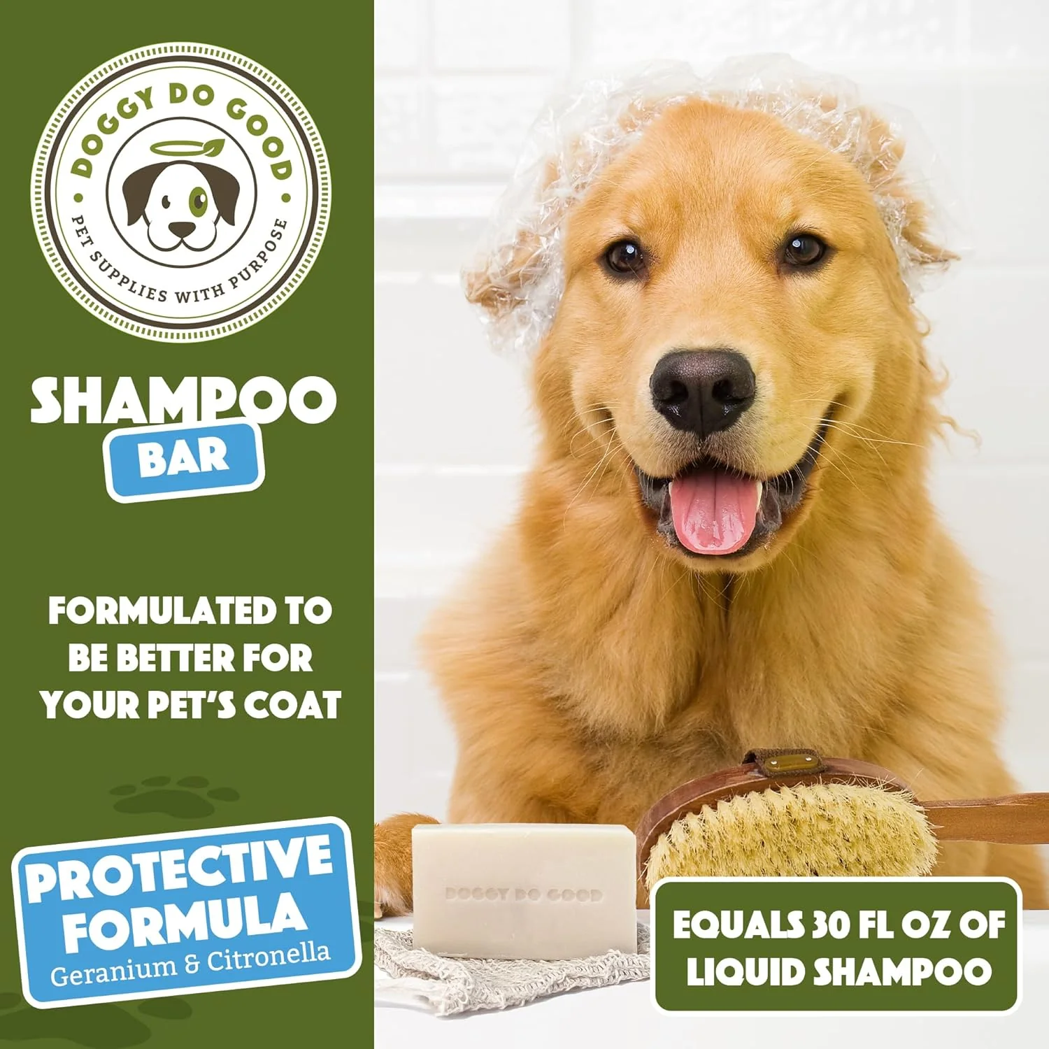 Doggy Do Good Deshedding Dog Shampoo Bar, Dog Soap Bar, Geranium & Citronella Shampoo for Dogs, Natural Dog Shampoo for Shedding Control, Hypoallergenic, Healthy Coat, Equals 30 oz Shampoo - Image 3