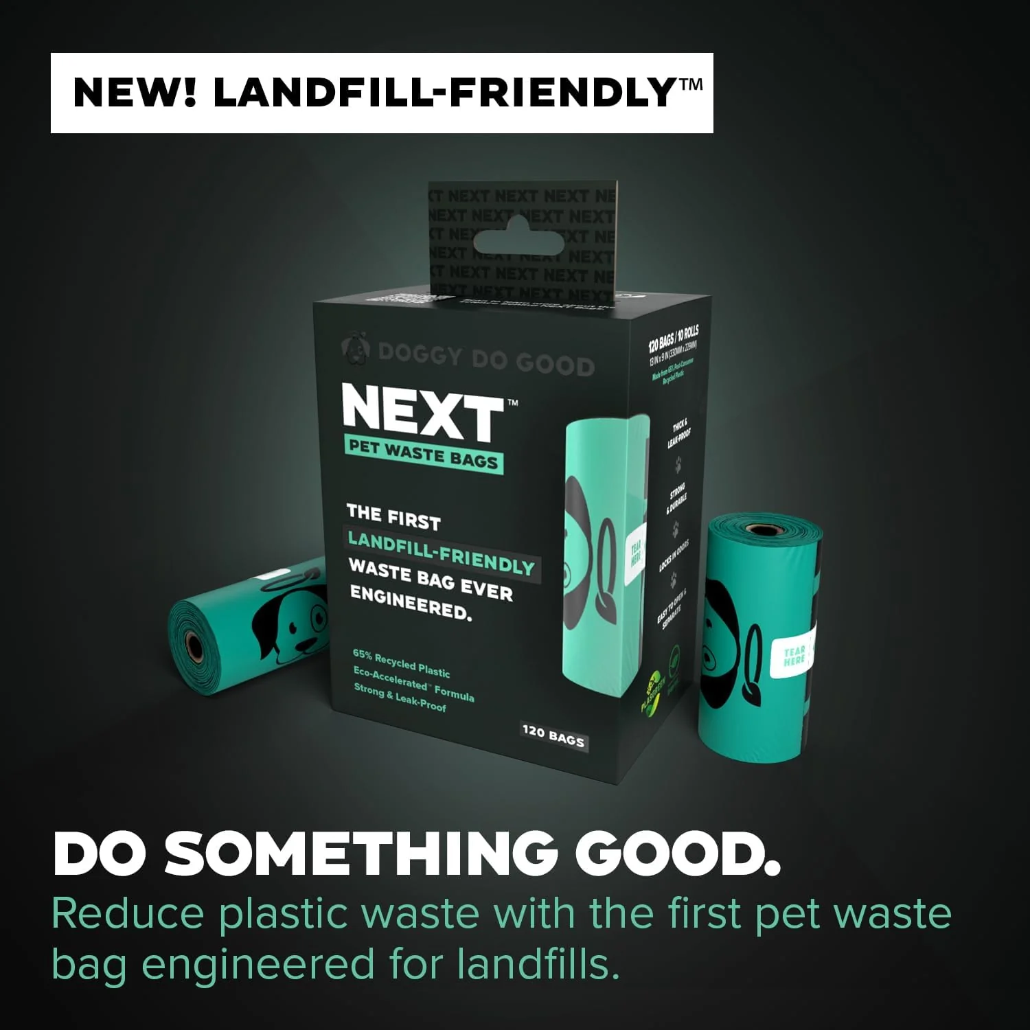 Doggy Do Good Next Pet Waste Bags, Landfill Friendly Recycled Plastic Unscented Dog Poop Bags, Leakproof, Strong, Thick Poop Bags for Dogs, Earth Friendly Poop Bags - Image 3