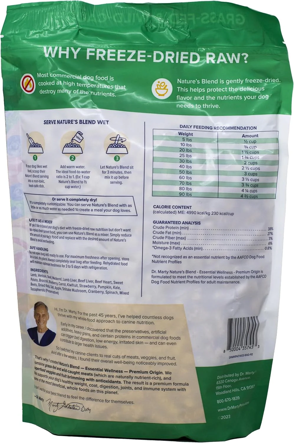 Dr. Marty Nature Blend Essential Wellness (Premium Origin) Freeze Dried Raw Dog Food - Image 2