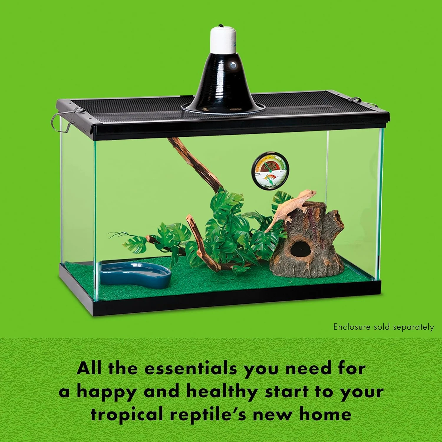 Dragon Habitat Accessory Kit, Easy Starter Kit for Bearded Dragons, Includes Lighting, UVB, Heat, Bedding, Humidity, Temperature and Food, Ideal for Habitats 20L - 60 BR Terrariums - Image 3