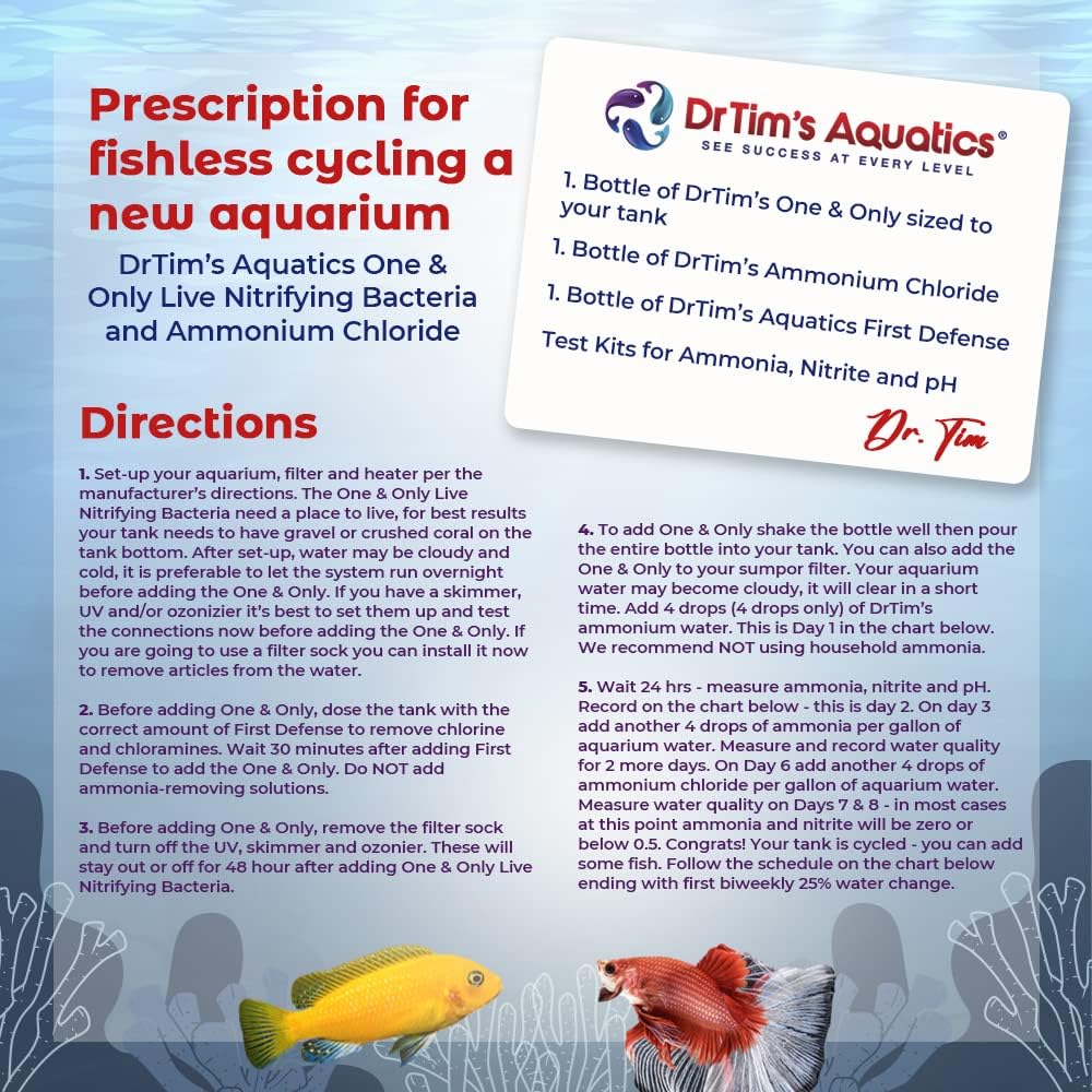 DrTim’s Aquatics Ammonium Chloride Solution for Fishless Cycling – Fish Tank Cleaner for Saltwater, Freshwater & Reef Aquariums - Image 6
