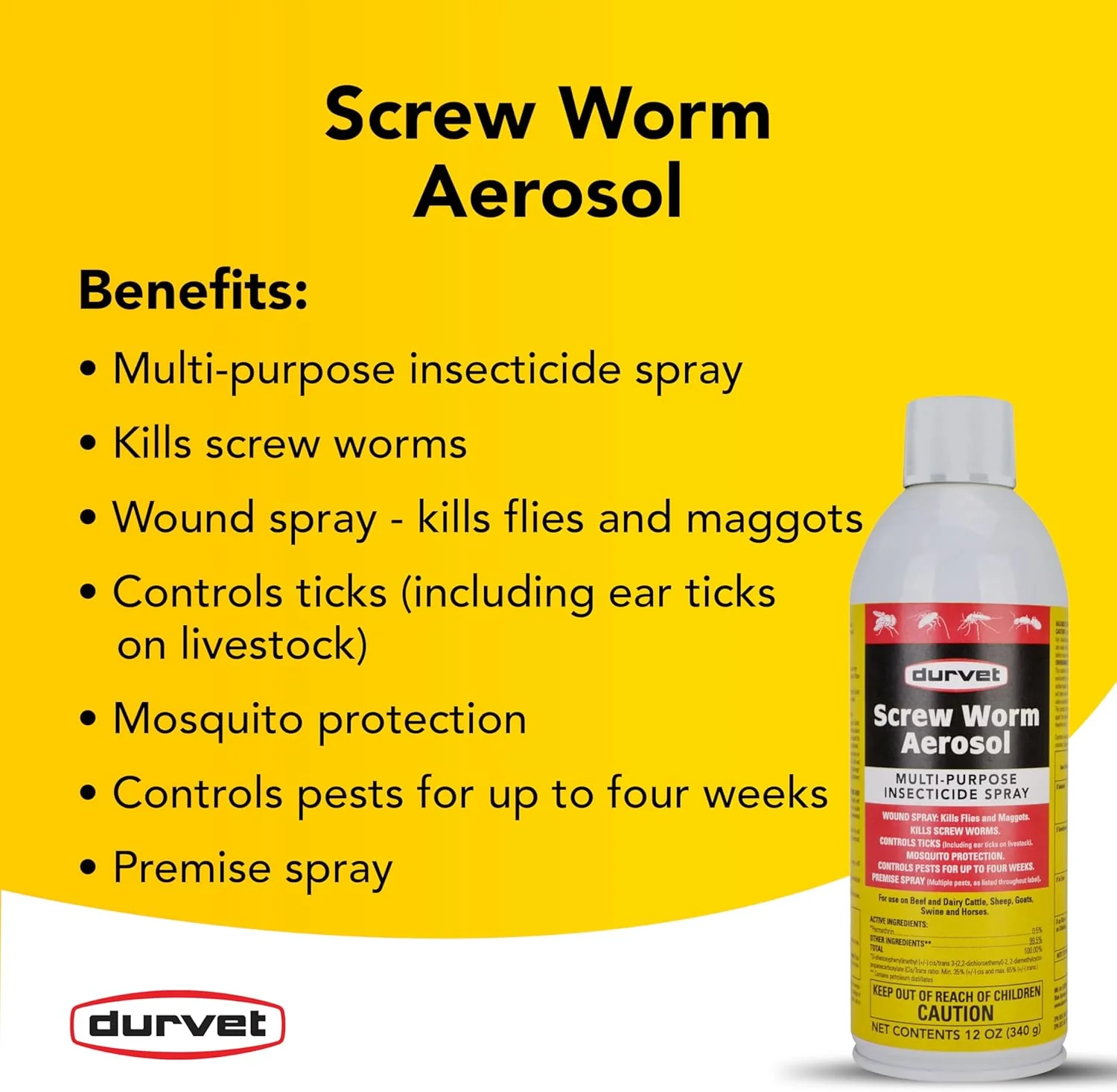 Durvet® Screw Worm Aerosol – 12 oz, Multi-Purpose Livestock Insect Control - Image 5