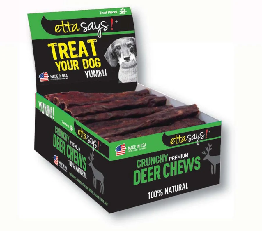 Etta Says Crunchy Deer Chew Wrapped All Natural Grain Free Chewable Dog Treat 7" - Image 3