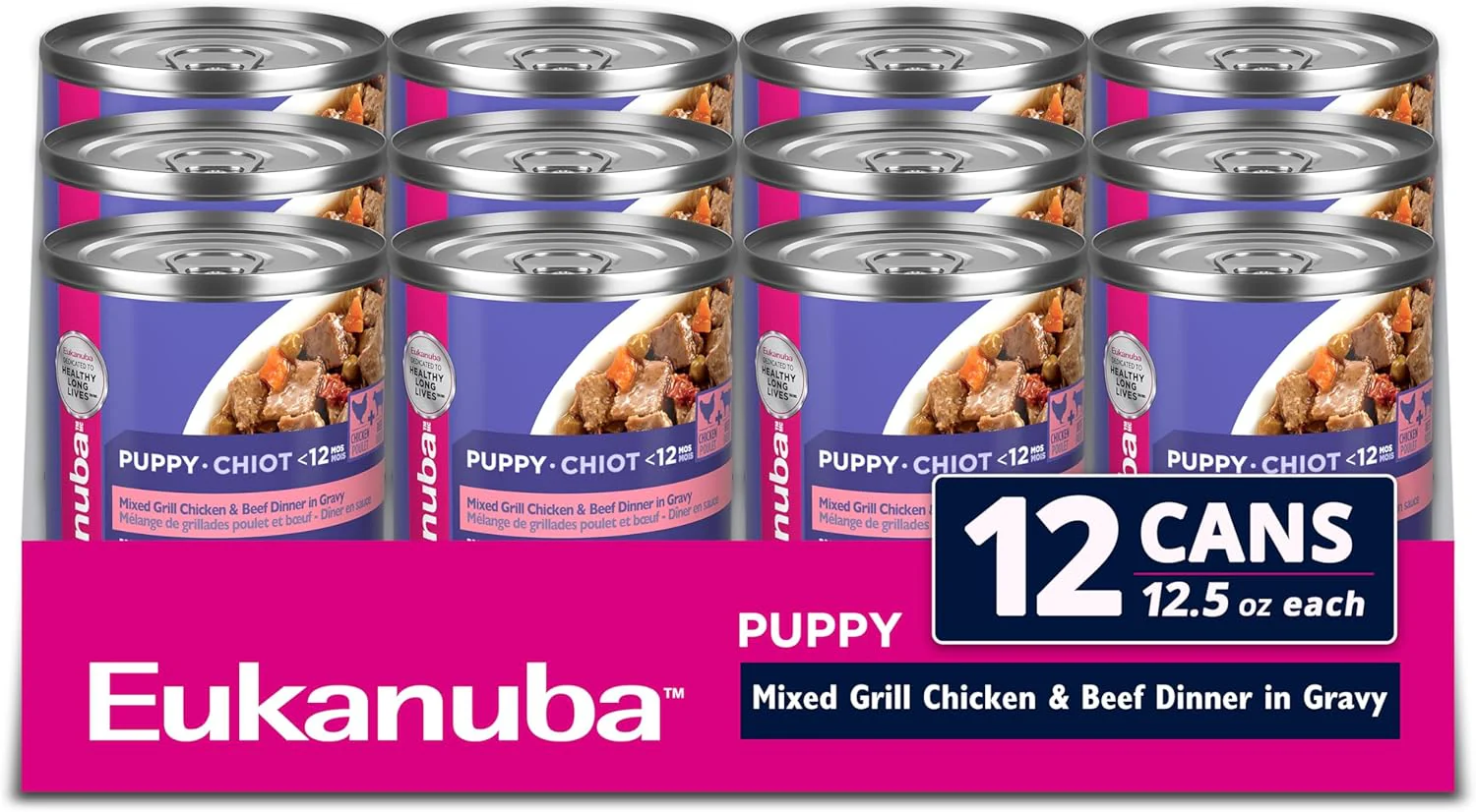 Eukanuba Wet Food Puppy Mixed Grill Chicken & Beef Dinner in Gravy Canned Dog Food (Case of 12), 12.5 Oz - Image 7