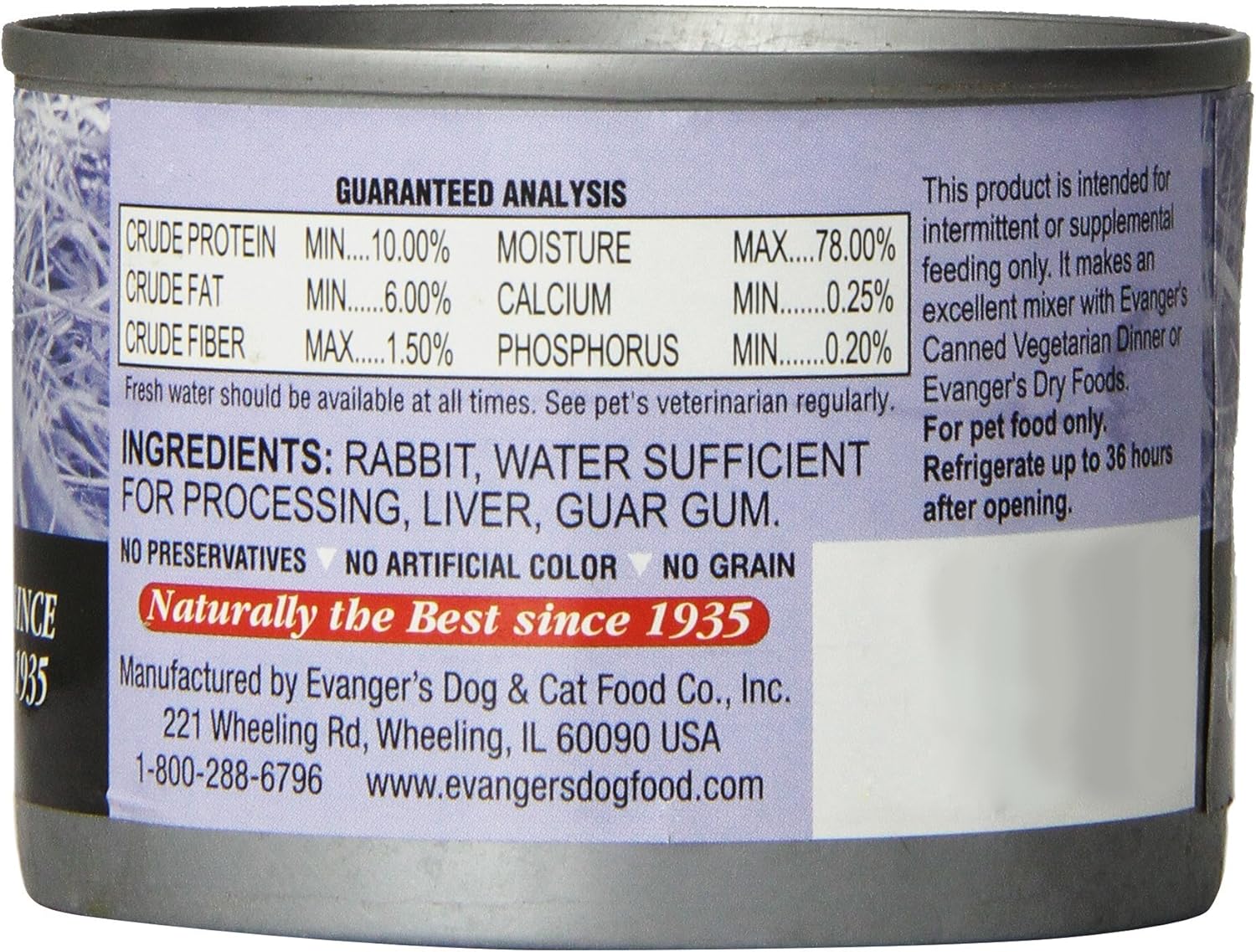 Evanger'S 776255 Grain Free 100-Percent Rabbit For Dogs And Cats, 6-Ounce 24 pk - Image 3