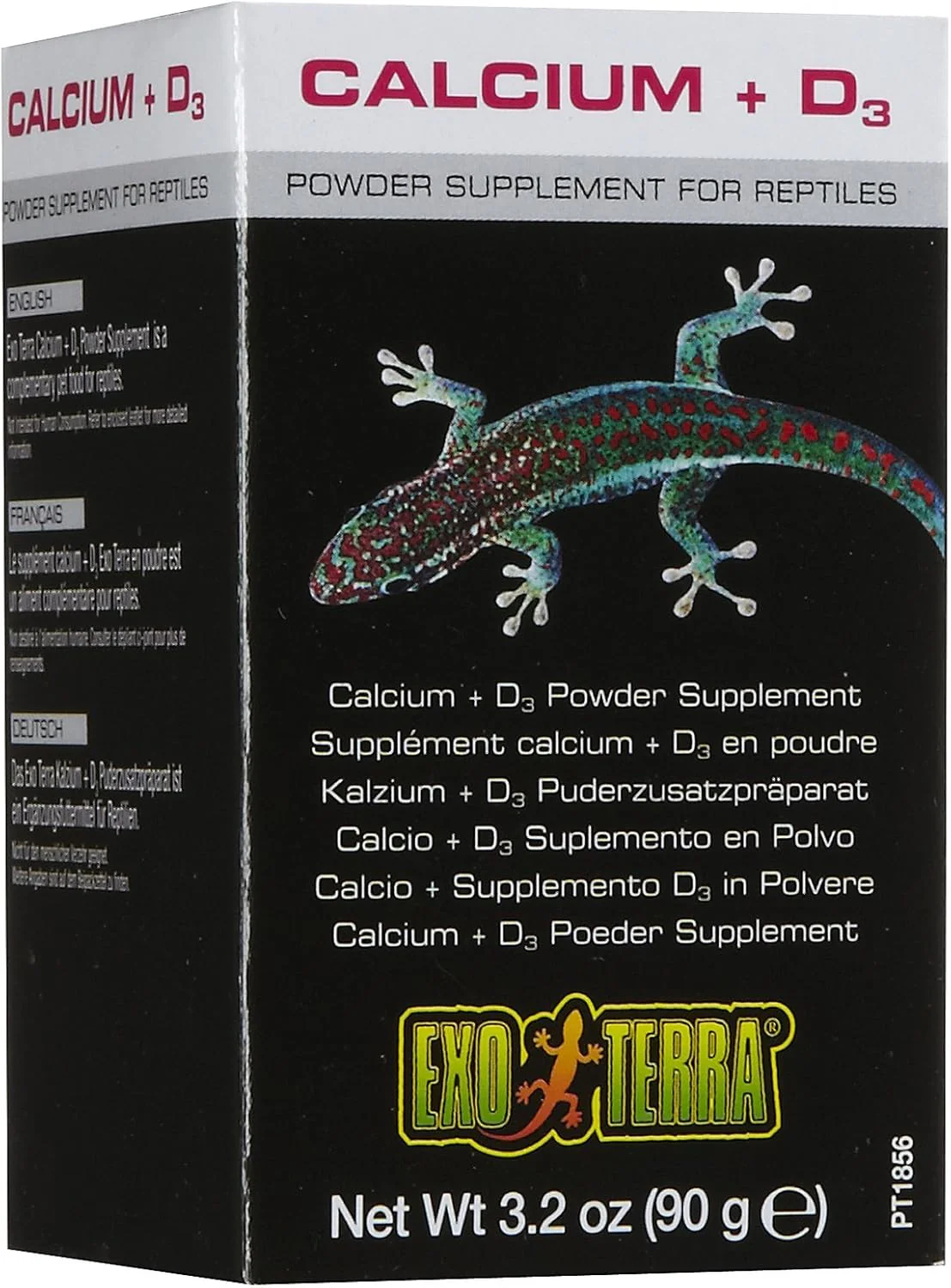 Exo Terra Calcium + D3 Powder: Ultra-fine, Phosphorus Free Formula Boosts Bone Health & Calcium Absorption Ideal for Insects, Fruits & Veggies 3.2 oz. - Image 2
