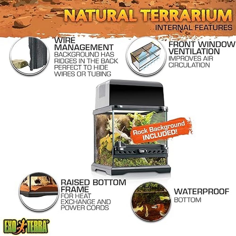 Exo Terra Glass Terrarium Kit, for Reptiles and Amphibians, Nano, 8 x 8 x 8 inches, PT2599A1 - Image 2