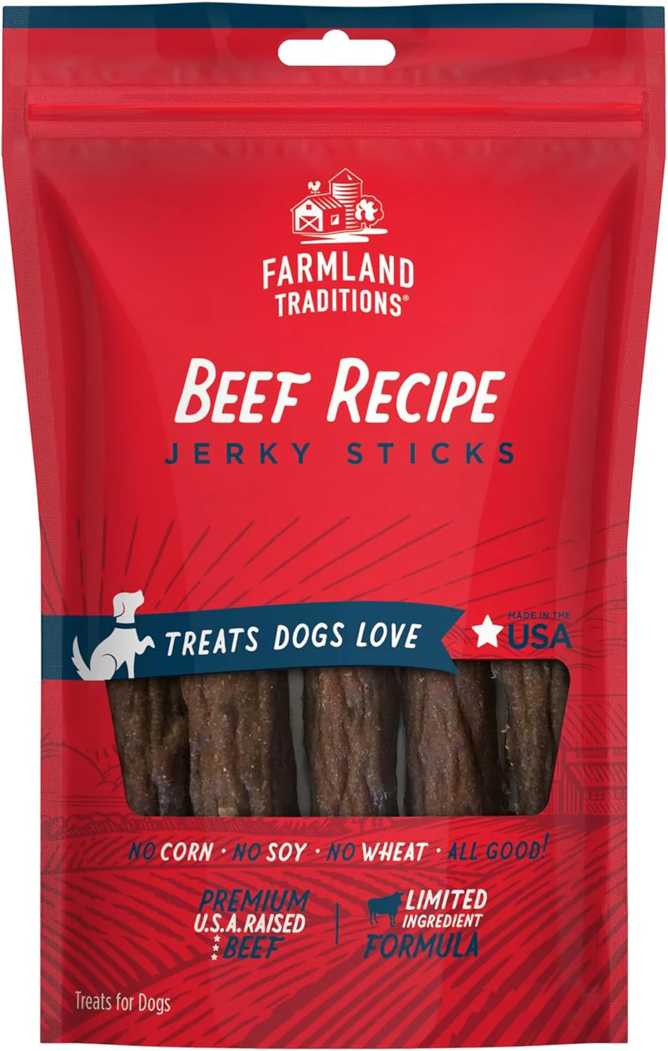 Farmland Traditions Beef Recipe Dog Jerky Sticks