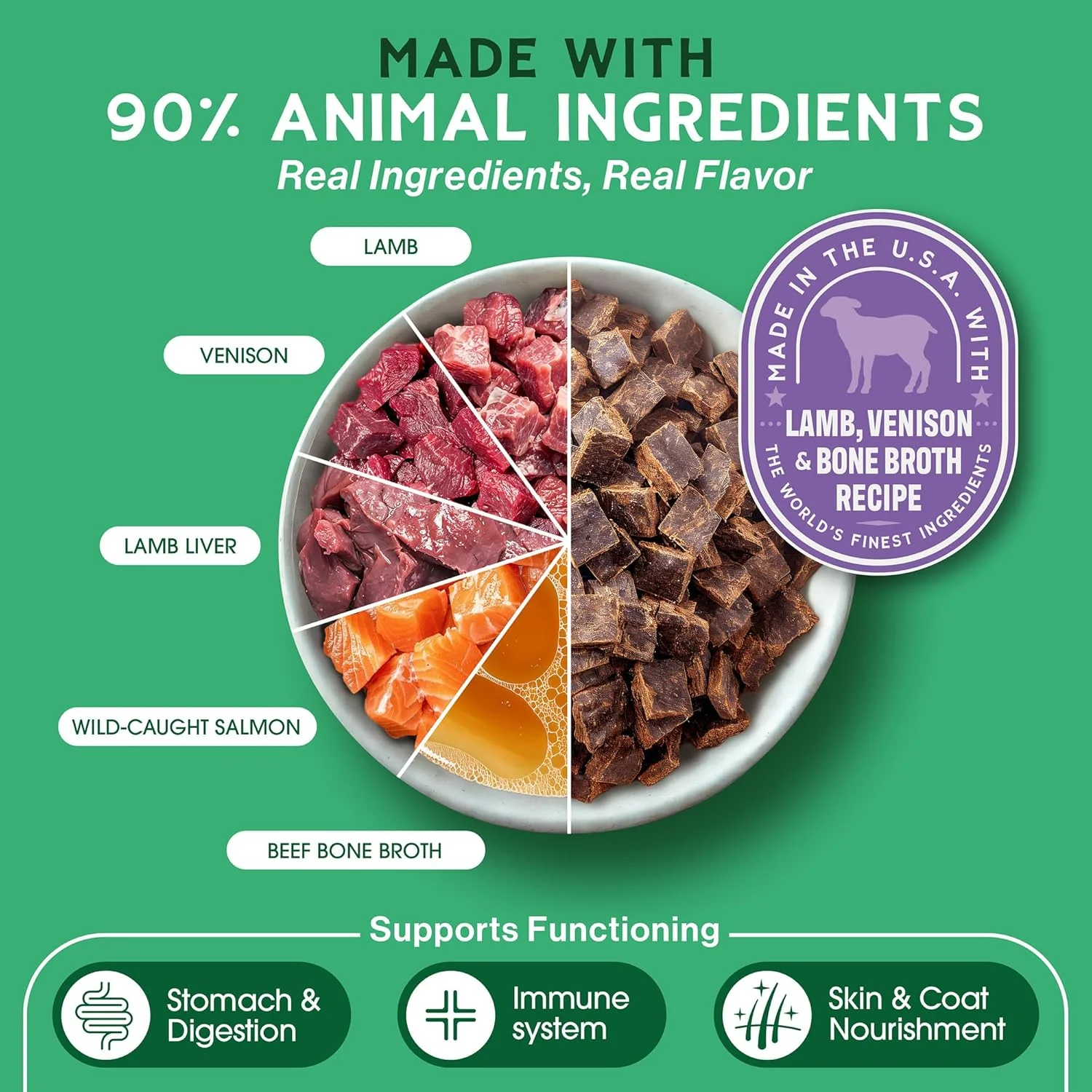 Farmland Traditions The Good List Air-Dried Dog Food, Premium Lamb, Venison, & Bone Broth for Dogs, Protein Rich & Grain-Free Nutrition - Image 2