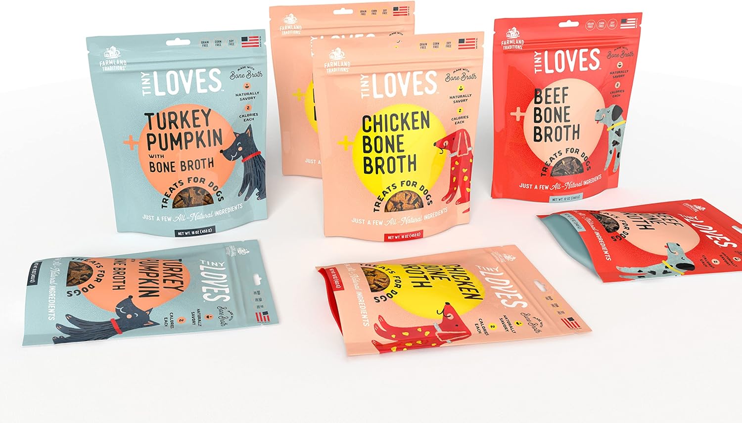 Farmland Traditions Tiny Loves Jerky Trainer Treats for Dogs w/Bone Broth (Beef) - Image 5