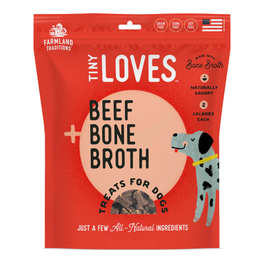 Farmland Traditions Tiny Loves Jerky Trainer Treats for Dogs w/Bone Broth (Beef) - Image 6