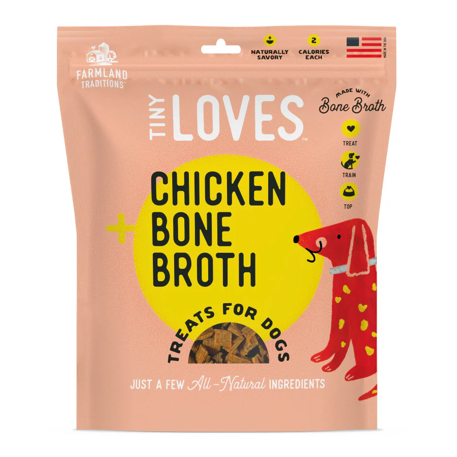 Farmland Traditions Tiny Loves Jerky Trainer Treats for Dogs w/Bone Broth (Chicken) - Image 6