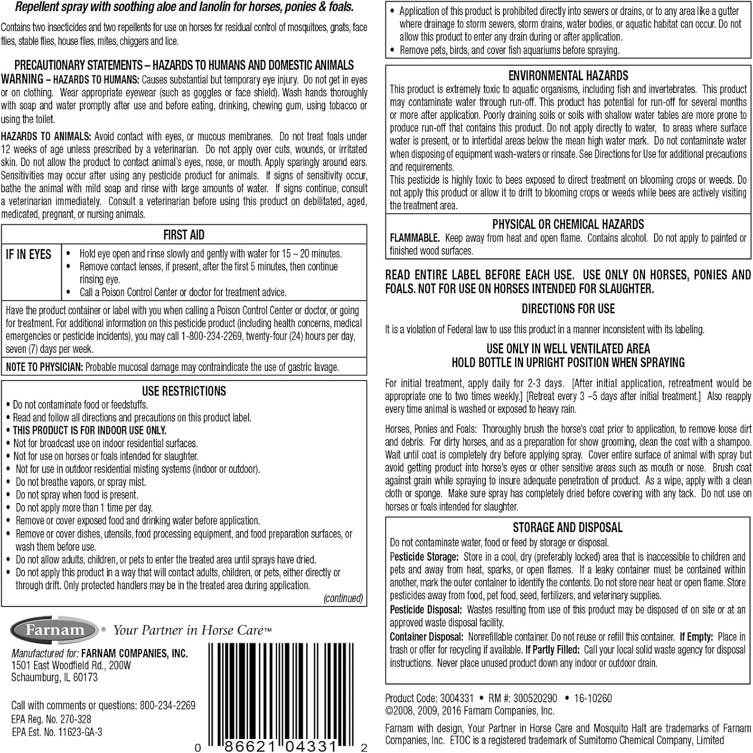 Farnam® Mosquito Halt Equine Repellent – Gallon - Image 3