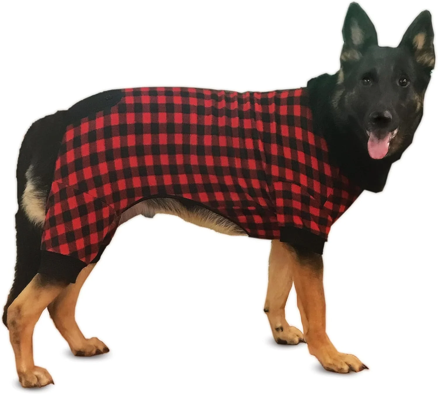 Fashion Pet BUFFALO PLAID PJ'S Dog pajamas RED - Image 2