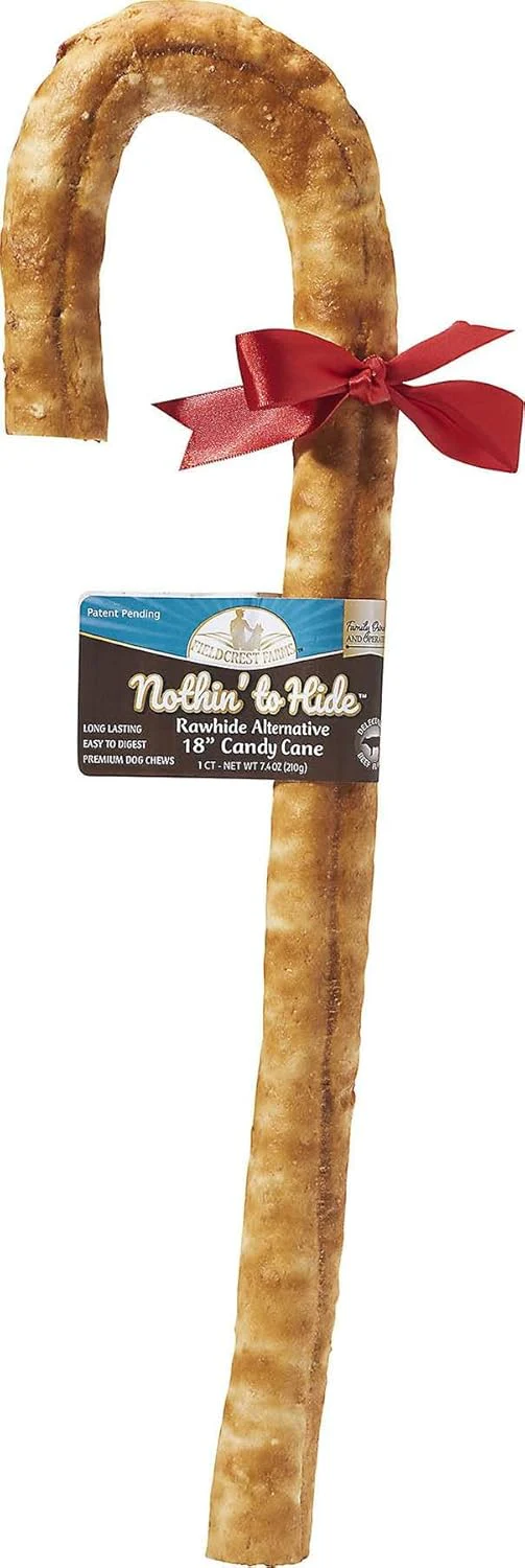 Fieldcrest Farms Nothin' to Hide Holiday Candy Cane Beef Flavor Chew Dog Treats