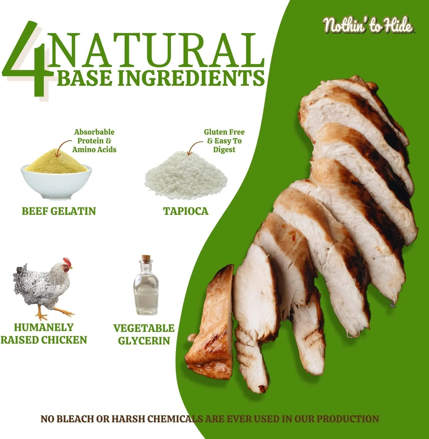 Fieldcrest Farms Nothing to Hide Natural Rawhide Alternative Rolls for Dogs - 3 Pack Bundle (Chicken, Beef, Peanut Butter) Premium Grade Easily Digestible Chews - Great for Dental Health - Image 4
