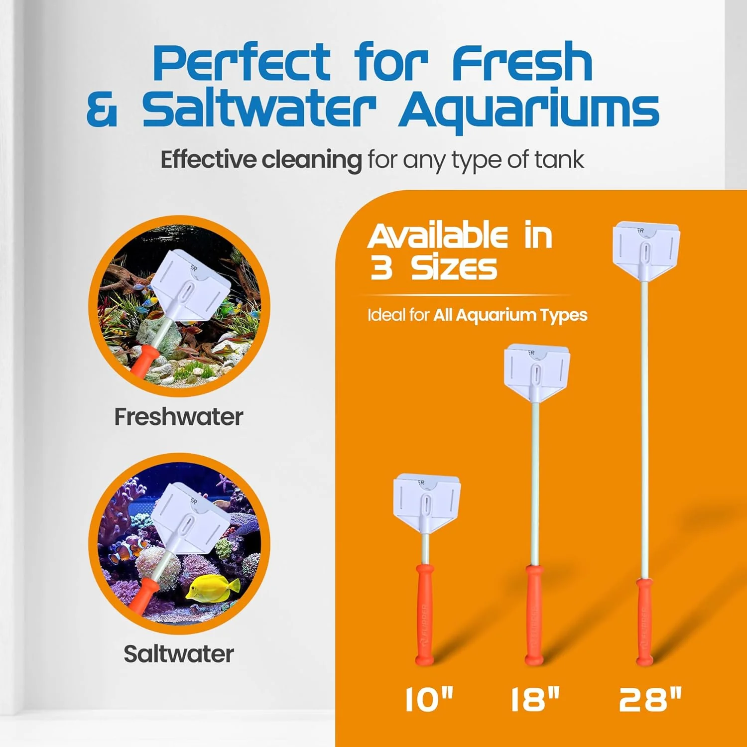 Flipper Cleaner FL!PPER Flipper Platinum Aquarium Algae Scraper | Glass & Acrylic Tank Cleaner with Serrated Blade for Efficient Aquarium Maintenance - Image 5