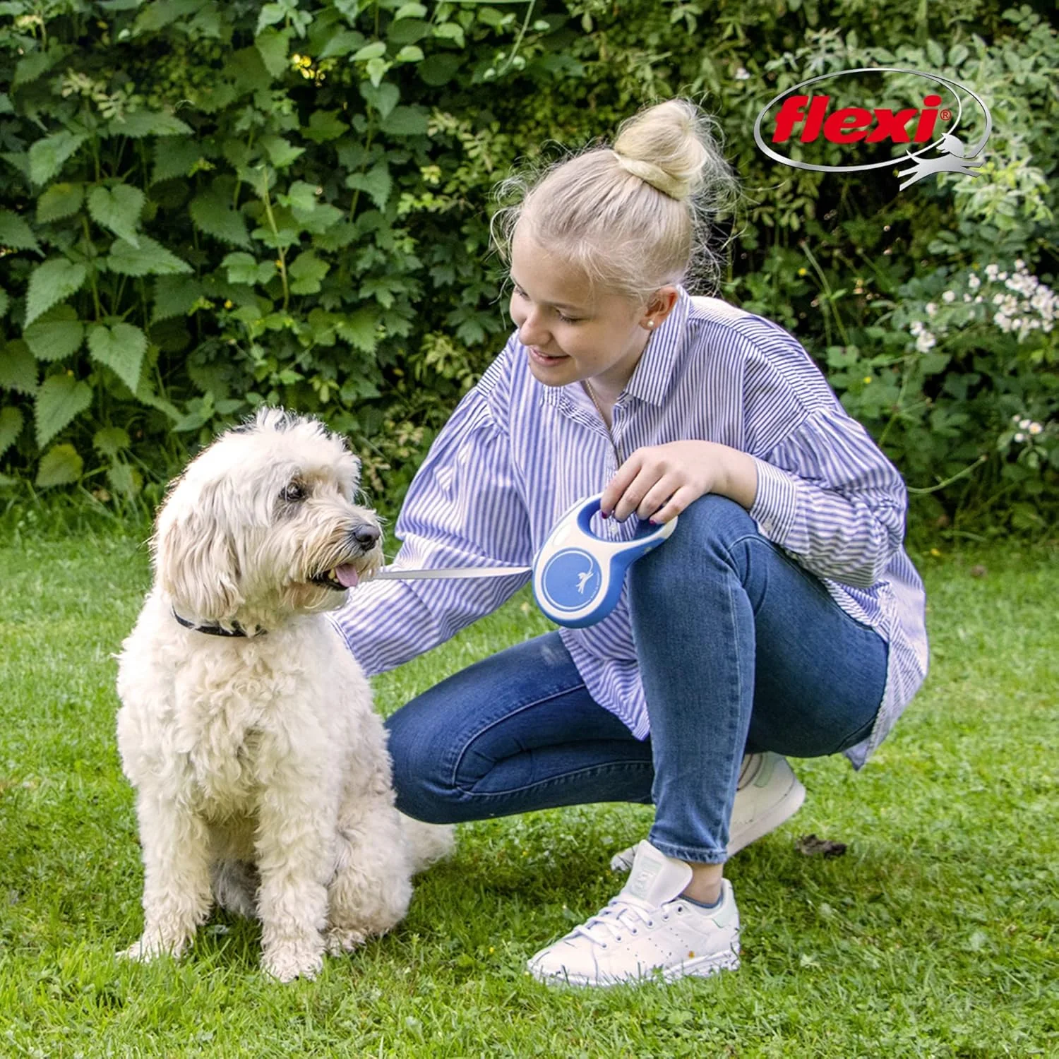FLEXI® New Comfort Tape Retractable Dog Leash for Large Dogs Upto 132 lbs. – 16 ft., Black/Grey | Tangle Free Pet Walking Leash with One-Handed Brake, Pause, Lock |German Quality Product - Image 8