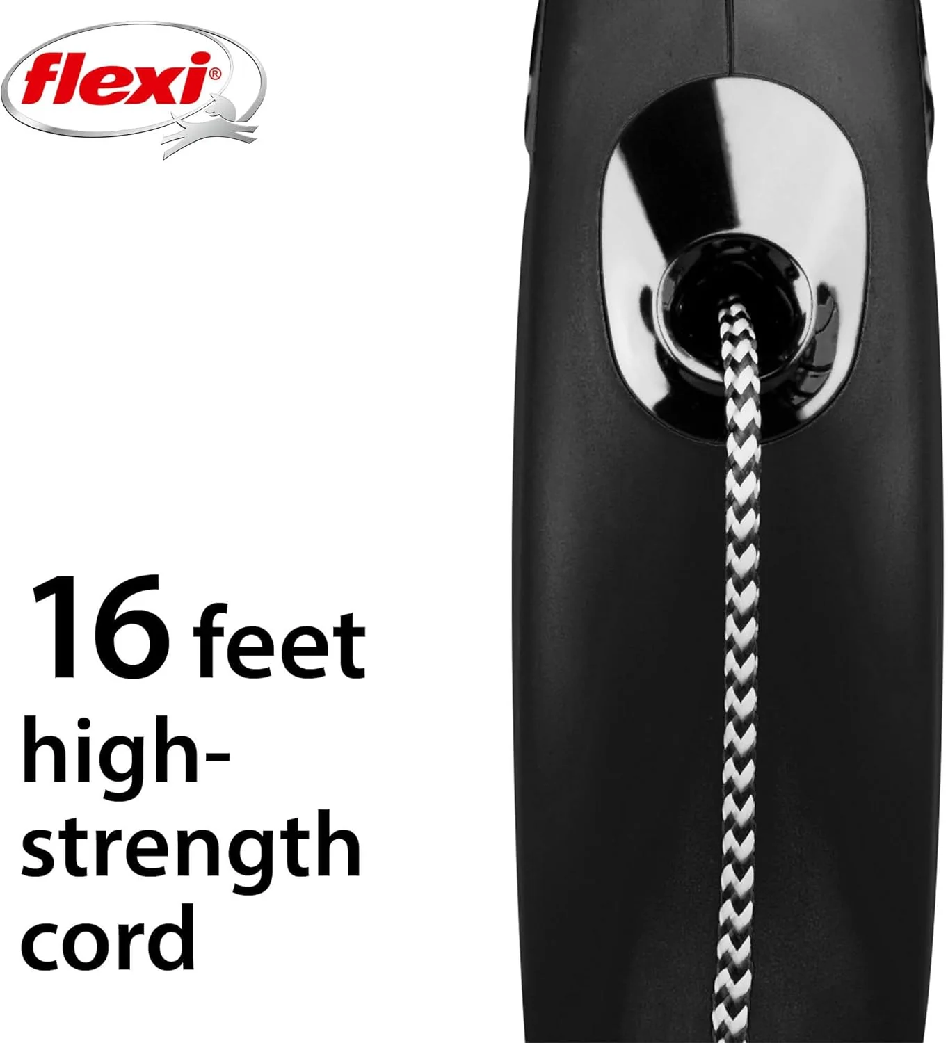 FLEXI New Classic Cord Retractable Double Dog Leash for Small Dogs Upto 18 lbs. – 16 ft., Black | Tangle Free Pet Walking Leash with One-Handed Brake, Pause, Lock - Image 5