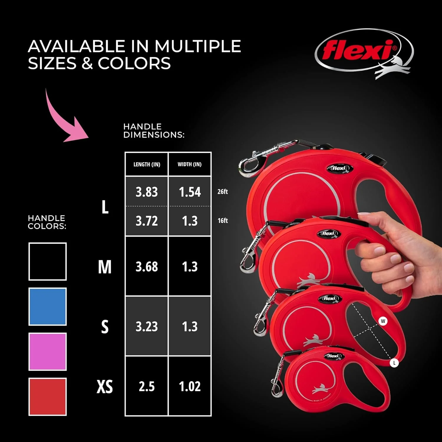 Flexi New Classic Tape Retractable Leash, Red - Image 6